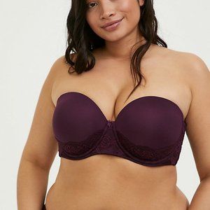 40D Torrid Push Up Strapless Bra Purple NWT